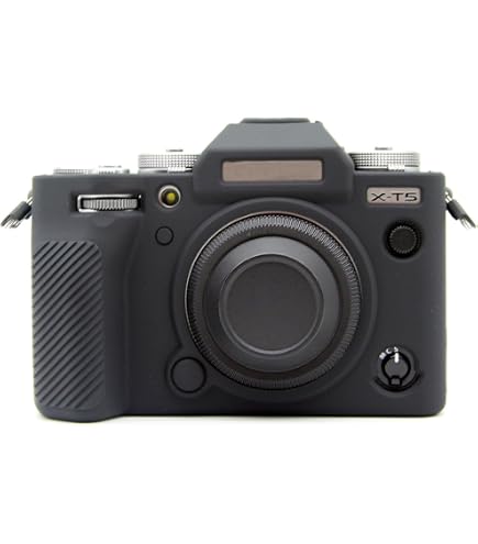 TP Original Demi-étui en cuir véritable fait main pour appareil photo Fujifilm X-T5 XT5 Noir Coutures noires