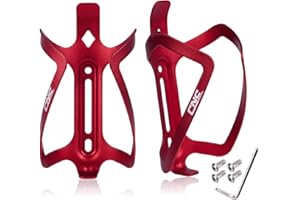 CNC Portabidon para Bicicleta,Soporte Agua Bicicleta,Porta Bidon Bici-Aluminio Portabidones,MTB Soporte Botella Bidón Bicicleta,2 pcs, Rojo