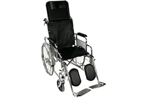 Mobiclinic, Obelisco, Fauteuil roulant pliable, Repose-jambes et appui-tête, Pour personnes âgées handicapées, Marque européenne, Léger, Noir