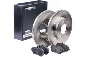 RIDEX Kit de discos de freno y pastillas 3405B0067 Eje delantero sin tornillos macizo