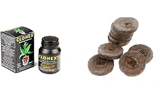 SENUA 50x Jiffy Original with 41 mm for Growing Cuttings And Sowing Compost Quel-Tablet Propagation with Growth Technology Clonex Cutting and Rooting Gel 50ml