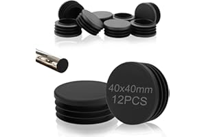 TXXATX Round Plastic Plug 40 mm Tubing End Cap Plugs 12 Pcs Furniture Leg Pipe Insert Reusable Plastic End Caps Black Chair Leg Caps for Bed Sofa Tables Desks Furniture Feet Round Tube
