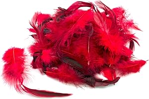 ‎CREATIVERY 3g Hahnenschlappen 10-15cm (rot 250) // Dekofedern Bastelfedern Federn Schmuckfedern Vogelfedern Hahnenfedern Hennenfedern