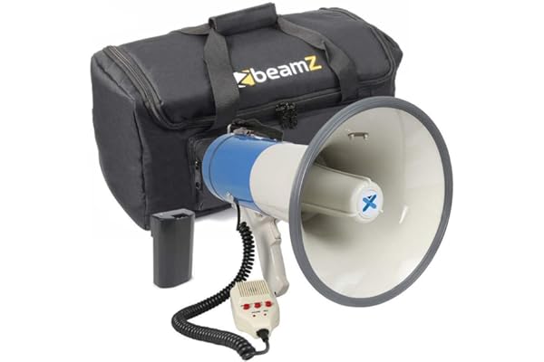 Vonyx Megáfonos portátiles de 55W, 60W y 65W, función grabación, Alcance de hasta 1,2 km, micrófono extraíble, Reproductor MP3 USB, Correa Hombro Transporte, Ideal Eventos, Deportes o manifestaciones