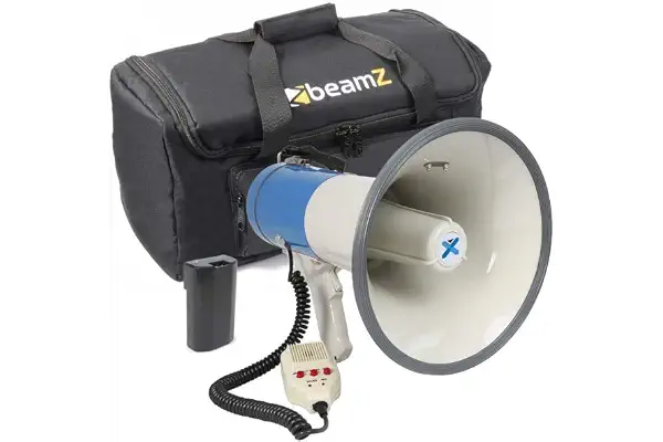 Vonyx Megáfonos portátiles de 55W, 60W y 65W, función grabación, Alcance de hasta 1,2 km, micrófono extraíble, Reproductor MP3 USB, Correa Hombro Transporte, Ideal Eventos, Deportes o manifestaciones