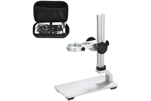 Jiusion Support de Bureau Professionnel réglable Universel en Alliage d'aluminium avec étui de Transport Portable pour Appareil Photo à loupe d'endoscope de Microscope numérique USB (sans Microscope)