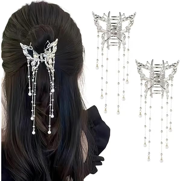 Schmetterling Strass Haarspange Silber - Elegante Haarnadel Für Hochzeit & Besondere Anlässe