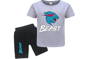 FORLCOOL Gamer Lighting Cat YouTube Gamer Logo Merch T-Shirts and Shorts 2 Piece Sets Youtuber Round Neck Short Sleeve Tee Top and Shorts