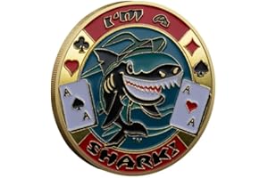 YIQILAFADA Protection de carte de poker pour pièces de collection - Jeux de table - Good Luck, Las Vegas, Accessoires de poker, Pot Committed, Requin, Ânes, Quees, Ace King Lucky Coin
