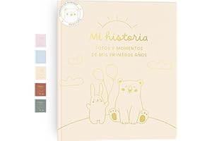 HUBORNS – Libro de recuerdos del bebé, álbum de fotos y diario desde el nacimiento hasta los 5 años, regalo original para recién nacidos, baby shower y padres primerizos