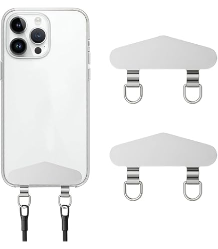 CHUQING Mobiele telefoonkettingpads Universele mobiele telefoonriempad telefoonkoordpatch Zwart 2 stuks