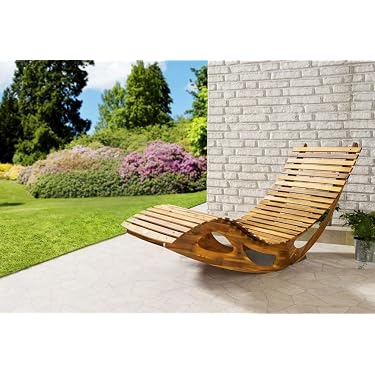 Produktbild von Chillroi® Ergonomische Doppelschwungliege XXL Saunaliege Aus Akazienholz Gartenliege 120x150 In