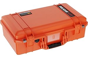 Pelican Air 1525 Koffer mit Schaumstoff (2020 Edition mit Druckknopf-Verriegelung) – Orange (015250-0001-150)