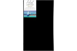 GP TONER Toile à Peindre Noir Toiles Fournitures Artiste Peinture Différentes Tailles Lattes de Bois 50x80 cm Adaptées pour Acryliques, Huile, Aquarelle, Enfants, Débutants