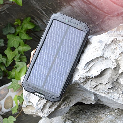 Caricabatterie Solare 12000mAh ADDTOP Solare Power Bank con 2 Porte USB Batteria esterna portatile LED Torcia per Smartphone,Tablet,iPhone,Samsung, Huawei, HTC, LG, Nexus,
