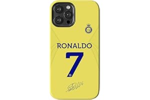 EZB Custodia per iPhone a tema Cristiano Ronaldo | Cover flessibile in bianco e nero | Ronaldo Al Nassr (iPhone 15)