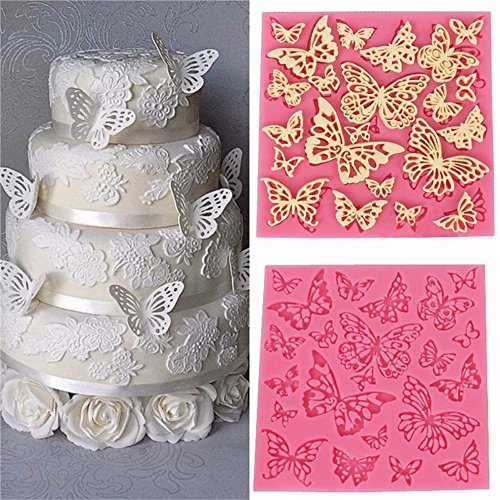 DIY Blume Schmetterling Silikon Spitze Matte Fondant Silikon Formen - 6