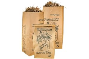 MATERIEL-PRO toutes taille quantité sacs de Jardin XXL Sac déchet Jardin, Sac déchets végétaux en papier Sac à déchet vert de Jardin Sac déchet papier sac végétaux Jardin Sacs Poubelle (10, 100L)