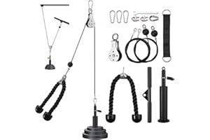 ‎VINTEAM VINTEAM Latzug Unterarmtrainer Set, Fitness Armtrainer Kabelzug Latzugturm Unterarmtrainer Latzug Griff Riemenscheibensystem Arm-Krafttraining Handgelenk-Trainer für Homegym Workout