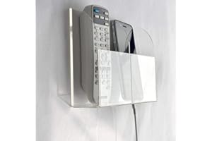 HyFanStr Transparent Remote Control Organiser, Remote Control Holder Wall, Wall Mount Remote Control Storage Box for Phone,
