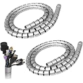 Aksesuarcı 16 Mm Gri 1 Metre Spiral Kablo Toplayıcı, Boru Tipi Kablo D&uuml;zenleyici (2 ADET)