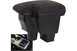 EN7JIOY Armlehnen Für Mazda CX-3 Für Mazda 2 Für Skyactiv CX3 Speicherinhalt Autozubehör Einziehbare Aufladung USB-Armlehnenbox Nachrüstung Mittelkonsole Organizer (Farbe : A1 Black Leather)