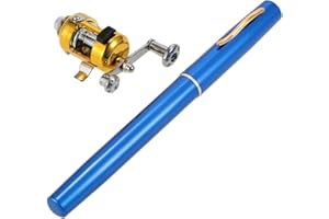 ‎YUYTE Angelrute, Angelruten-Rollen-Combo-Kit-Set, Tragbarer Teleskop-Taschenstift, Angelrutenstange + Angelrolle aus Aluminiumlegierung, Angelzubehör