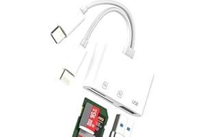 HOYULLI Adattatore USB C Lightning A USB(3 In 1)Lettore Schede SD Per Apple IPhone Micro SD Card Reader OTG 3.0 Cavo Per iPad Compatibile Per Samsung TF Memoria Fotocamera Porta Memory Esterno Trasferire Dati