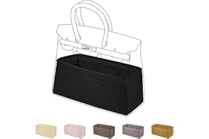DGAZ Seide Handtaschen Organizer, Taschenorganizer Tasche in Tasche Organizer Innentaschen für Birkin 20/25/30/35/40/45/50 Taschen (Schwarz, BK35)