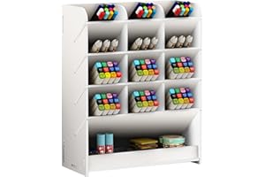 Vikmyer Portamatite organizzatore da scrivania, scatola portapenne per cancelleria desktop multifunzionale per rack di stoccaggio di forniture scolastiche per l'ufficio domestico (Bianco-pb12)