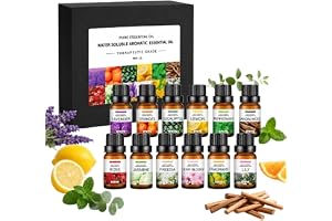 SKY-TOUCH Essential Oils Set for Diffuser, Home Care Diffuser Oils Scents, 100% Pure Therapeutic Grade Oils kit for Home Aromatherapy Gift, 6 Bottles*10mL (12 flavors)