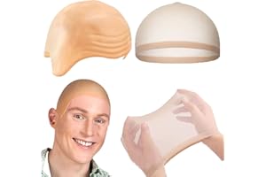 Neyared 2PCS Latex Bald Cap Adult Set for Wig Makeup Halloween Cosplay Clothing Accessories