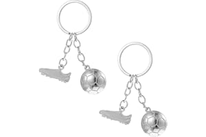 JJUNW Lot de 2 mini porte-clés mignons en forme de ballon de football pour garçons et filles - Cadeau de décoration pour les fans de football, garçons et filles