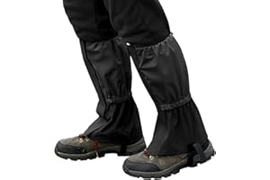 TNSLAND Ochraniacze outdoorowe, wodoodporne, regulowane, oddychające ochraniacze na nogi, do wędrówek, wspinaczki, trekkingu, wędrówek po śniegu, 1 para (czarne)