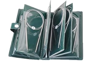 CYH 11 aghi circolari per maglieria in acciaio inossidabile, set professionale 80 cm, ago circolare, maglia diverse misure da 5 a 1,5 mm