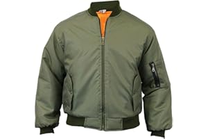 GILLICCI Mens Heavy Padded MA1 Type Army Biker Doorman Bomber Jacket Coat S-5XL