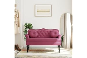 Gecheer Panca con Cuscini Roso Vino 120,5x65x75 cm in Velluto,Panca Imbottita,Panchina Imbottitura,Divano Imbottito,Divano a 2 posti,Divani da Soggiorno,Sofà Divanetto,#3