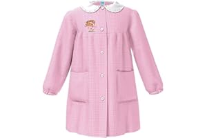 Grembiule Asilo Bambina Siggi 33gr3720 Coniglio Bottoni, Bianco Rosa, 4