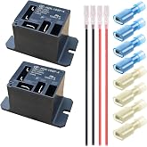 Gebildet 2-Piece Miniature Power Relay, 30A, 220V AC Coil, SPST (1 NO), 220 Volt Mini Relays with Cables and Quick Connect Co