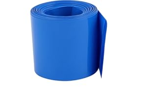 UXCELL sourcing map Tubo Termorretráctil, Termoretractil para Baterías 18650, 5,5m Longitud, Ancho Plano de 70mm, Funda Termoretractil Bateria, Tubo Termoretractil PVC, Azul