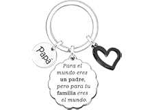Angelra Regalo del Día del Padre Llavero Papá de Hombre Colgante Grabado Regalo Familiar Para el Mundo Eres un Padre, Pero Pa