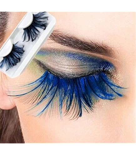 Feder-Wimpern Für Dramatisches Make-up – Grün, 5-30 Mm, Halloween & Party