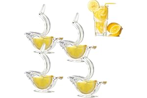 ZEACCT 4 Pièces Presse-Citron Manuel, Presse-Tranches de Citron Manuel en Acrylique, Presse Citron Oiseau, Presse-Presse-Citron en Forme D'oiseau, Presse-Citrons, pour Cuisine et Bar