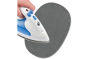 USIT, Toppe Scamosciate Termoadesive, 16x11 cm, Ideali per Riparare Pantaloni, Giacche e Camicie, Tinte Inalterabili, 2 Pezzi, Grigio Medio