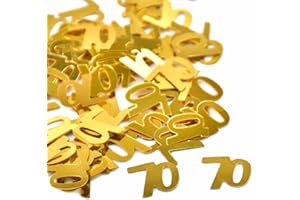 PROBUK Coriandoli Compleanno In Oro 15g, 70 Anni Compleanno Coriandoli, Oro Coriandoli Paillettes, Per La Decorazione Della Tavola Di Festa Anniversario (Numero 70)