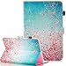 Produktbild Leder Folie ISENPENK Samsung Galaxy Tab A 10,1 Zoll T580N / T585N Hülle Original,Muster Leder Flip Magnetverschluss Wallet Kreditkarte ID Card Slots Beschützer Tasche Hülle Etui Schale mit Standfunktion Weich TPU Innere Hülle Case leder Flip Beschützer Haut[Rosa Blume+Sky]