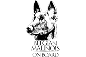 TIZIKJ Adesivo per auto belga Malinois, 15 cm (5,9 pollici), 3D, impermeabile, con scritta in lingua tedesca "Pastore belga", per animali domestici, per computer portatile, per finestre dell'auto
