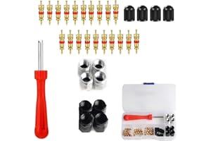 BRITECO Tyre Valve Repair Kit with Valve Core Remover Tool, Complete Tire Maintenance Set for Cars, Trucks & Motorcycles - Includes Single-Head Valve Core Remover, Valve Core Remover Driver