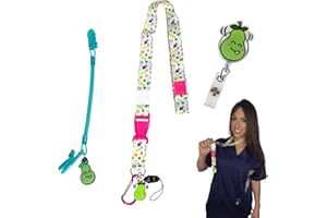 La Repera de Enfermera® Lanyard Enfermera + Carrete Retráctil + Portatijeras | Mini Set 3 Accesorios Enfermeria | Accesorios Enfermera Veterinaria y TCAE | Regalos Enfermeria y TCAE (FRUITS)