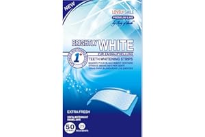 LOVELY SMILE Premium Line 50 Bandas Blanqueadoras Dientes Blanqueamiento de dientes, Tiras para 25 aplicaciones con avanzada tecnología antideslizante - Teeth Whitening Strips - by RAY OF SMILE®